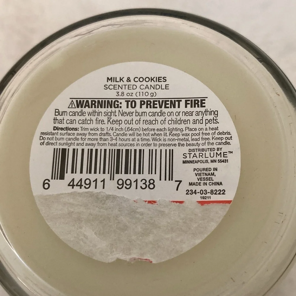 Target BP Christmas Milk & Cookie Mini Candle